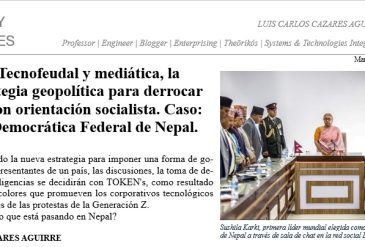 Revolución Tecnofeudal y mediática, la nueva estrategia geopolítica para derrocar gobiernos con orientación socialista. Caso: República Democrática Federal de Nepal